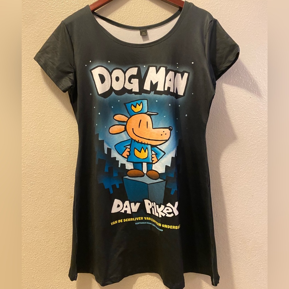 Women’s Dog Man Dav Pilkey Cartoon Night Gown Sleepwear Dress Size XXL NWOT